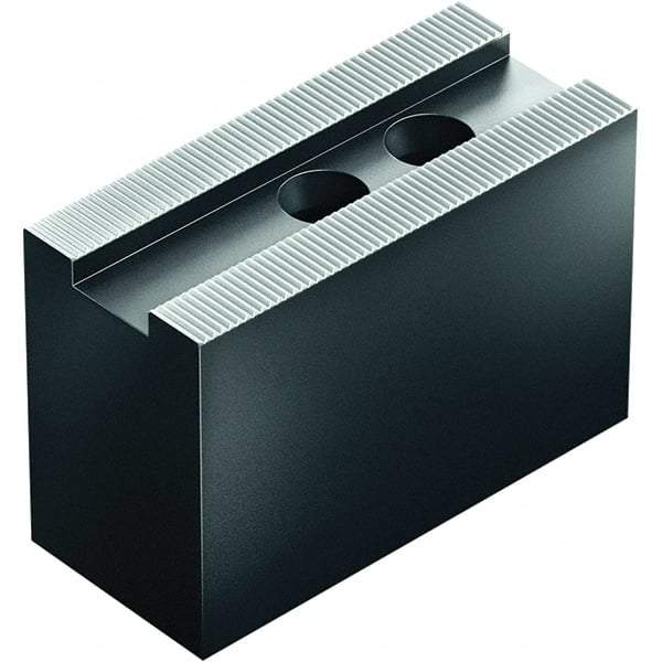 Schunk - 14" Max Chuck Capacity, 1.5mm x 60° Serrated Interface, Square Soft Lathe Chuck Jaw - 3 Jaw, Steel, 43mm Btw Mount Hole Ctrs, 80mm High, 22mm Groove, M20mm Fastener - Industrial Tool & Supply