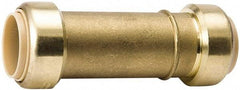 Value Collection - 1/2" Tube OD, 5/8 Standard Lead Free Brass Push-to-Connect Tube Union - Tube to Tube Connection, 200 Max psi, EPDM O-Ring - Industrial Tool & Supply