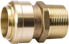 Value Collection - 1/2" Outside Diam, 1/2 NPT, Brass Push-to-Connect Tube Male Connector - 200 Max psi, Tube to Male NPT Connection, EPDM O-Ring, Lead-Free - Industrial Tool & Supply