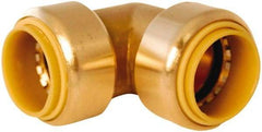 Value Collection - 1/2" Tube OD, 5/8 Standard Lead Free Brass Push-to-Connect Tube Union Elbow - Tube to Tube Connection, 200 Max psi, EPDM O-Ring - Industrial Tool & Supply