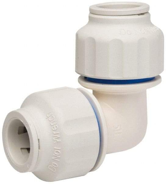 Value Collection - 1/2" OD, Polysulfone Push-to-Connect Union Elbow - 250 Max psi, White - Industrial Tool & Supply