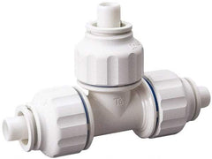 Value Collection - 1/2 x 1/2 x 1/8" OD, Polysulfone Push-to-Connect Union Tee - 250 Max psi, White - Industrial Tool & Supply