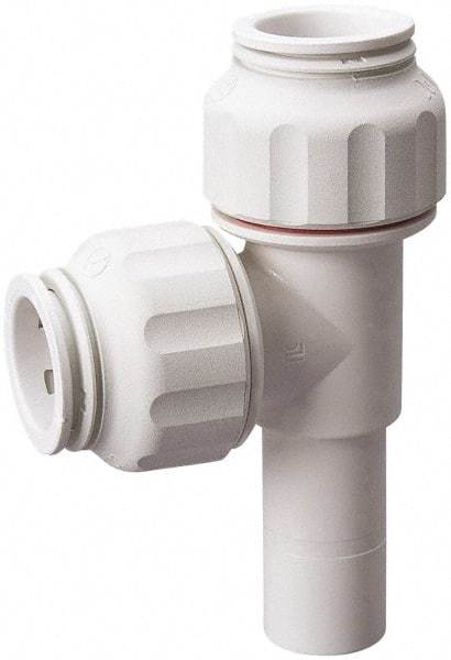Value Collection - 1/2" OD, Polysulfone Push-to-Connect Plug-In Run Tee - 250 Max psi, 1/2" Stem Diam, White - Industrial Tool & Supply