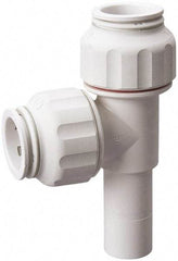 Value Collection - 1/2" OD, Polysulfone Push-to-Connect Plug-In Run Tee - 250 Max psi, 1/2" Stem Diam, White - Industrial Tool & Supply
