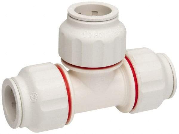 Value Collection - 3/4" OD, Polysulfone Push-to-Connect Union Tee - 250 Max psi, White - Industrial Tool & Supply