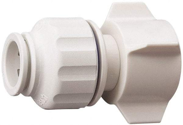 Value Collection - 1/2" OD, 3/4 Thread, Polysulfone Push-to-Connect Female Connector - 250 Max psi, White - Industrial Tool & Supply
