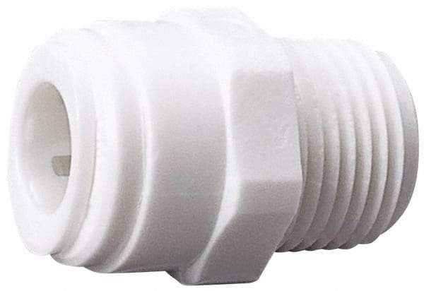 Value Collection - 3/8" OD, 1/2 Thread, Polysulfone Push-to-Connect Male Connector - 250 Max psi, White - Industrial Tool & Supply
