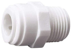 Value Collection - 3/8" OD, 1/2 Thread, Polysulfone Push-to-Connect Male Connector - 250 Max psi, White - Industrial Tool & Supply