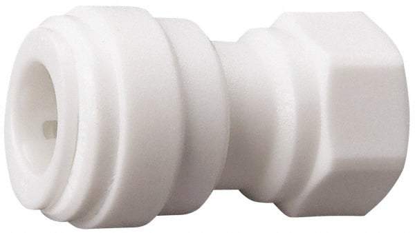 Value Collection - 3/8" OD, 1/4 Thread, Polysulfone Push-to-Connect Female Connector - 250 Max psi, White - Industrial Tool & Supply