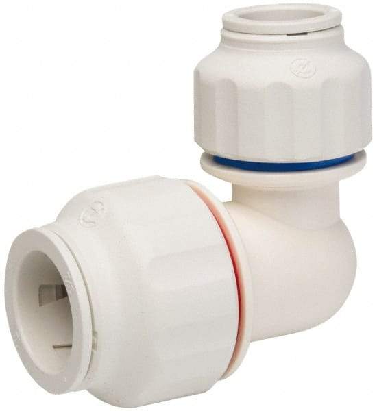 Value Collection - 3/4 x 1/2" OD, Polysulfone Push-to-Connect Union Elbow - 250 Max psi, White - Industrial Tool & Supply
