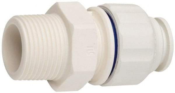 Value Collection - 1/2" OD, 3/4 Thread, Polysulfone Push-to-Connect Male Connector - 250 Max psi, White - Industrial Tool & Supply