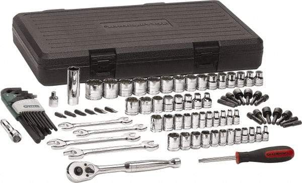 GearWrench - 88 Piece 1/4 & 3/8" Drive Mechanic's Tool Set - Comes in Blow Molded Case - Industrial Tool & Supply