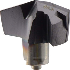 Iscar - Series ICM, 0.878" Diam Grade IC908 140° Replaceable Drill Tip - Carbide, TiAlN Finish, 22 Seat Size, Through Coolant - Industrial Tool & Supply