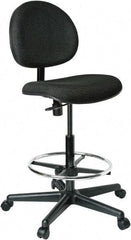 Bevco - 21 to 31" High Adjustable Height Swivel Stool - 27" Wide x 27" Deep, 100% Olefin Seat, Black - Industrial Tool & Supply