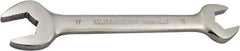 Paramount - 16mm x 17mm Standard Open End Wrench - 7-9/32" OAL, Double End, Full Polish Finish, 15° Head Angle - Industrial Tool & Supply