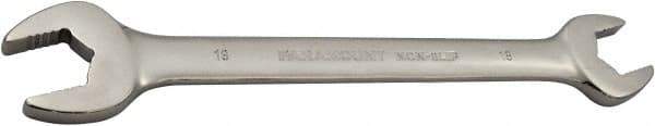 Paramount - 18mm x 19mm Standard Open End Wrench - 8-15/16" OAL, Double End, Full Polish Finish, 15° Head Angle - Industrial Tool & Supply