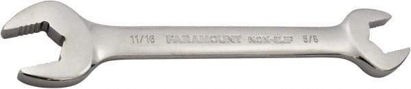 Paramount - 5/8" x 11/16" Standard Open End Wrench - 7-9/32" OAL, Double End, Full Polish Finish, 15° Head Angle - Industrial Tool & Supply