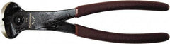 Paramount - 8" OAL, 11 AWG Capacity, End Cutting Pliers - 11/32" Jaw Length x 1-19/32" Jaw Width, Plastic Dipped Handle - Industrial Tool & Supply