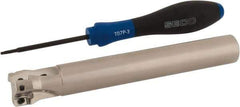 Seco - 7/8" Cut Diam, 0.354" Max Depth of Cut, 3/4" Shank Diam, 5.906" OAL, Indexable Square Shoulder End Mill - XO.X 10T3.. Inserts, Cylindrical Shank, 90° Lead Angle, Through Coolant, Series Turbo 10 - Industrial Tool & Supply