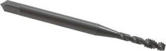OSG - #4-40 UNC 2 Flute Modified Bottoming Spiral Flute Tap - Vanadium High Speed Steel, Oxide Finish, 1-7/8" OAL, Right Hand Flute, Right Hand Thread, H6, Series 303 - Exact Industrial Supply