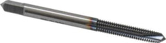 OSG - #10-32 UNF, 3 Flute, TiCN Finish, Powdered Metal Spiral Point Tap - Plug Chamfer, Right Hand Thread, 2-3/8" OAL, 7/8" Thread Length, 0.194" Shank Diam, 2B Class of Fit, Series 312NI - Exact Industrial Supply