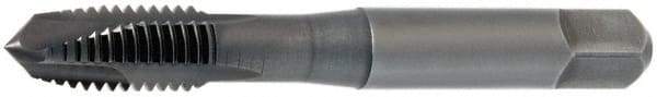 OSG - #6-32 UNC, 3 Flute, TiCN Finish, Powdered Metal Spiral Point Tap - Plug Chamfer, Right Hand Thread, 2" OAL, 11/16" Thread Length, 0.141" Shank Diam, 2B Class of Fit, Series 312NI - Exact Industrial Supply