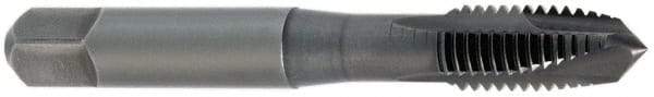 OSG - M18x1.50 Metric Fine, 3 Flute, Oxide Finish, Vanadium High Speed Steel Spiral Point Tap - Plug Chamfer, Right Hand Thread, 4-1/32" OAL, 1-13/16" Thread Length, 0.542" Shank Diam, Series 342 - Exact Industrial Supply