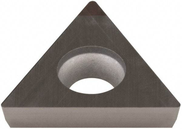 Sumitomo - NU-TPGA321 Grade BN350 PCBN Turning Insert - Uncoated, 60° Triangle, 3/8" Inscr Circle, 1/8" Thick, 1/64" Corner Radius - Industrial Tool & Supply