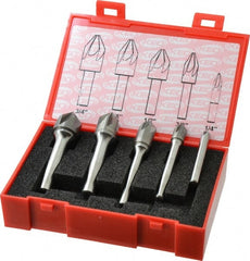 Keo - 5 Piece, 1/4 to 3/4" Head Diam, 82° Included Angle, Single End Countersink Set - Industrial Tool & Supply
