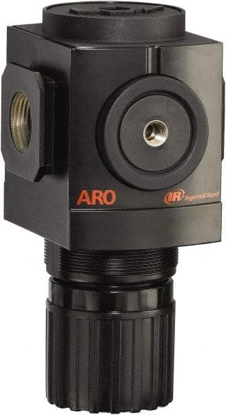 ARO/Ingersoll-Rand - 3/4 NPT Port, 290 CFM, Aluminum Heavy-Duty Regulator - 0 to 140 psi Range, 250 Max psi Supply Pressure, 1/8" Gauge Port Thread, 4.091" Wide x 7.223" High - Industrial Tool & Supply