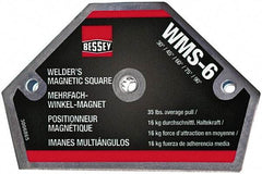 Bessey - 4" Wide x 9/16" Deep x 2-1/2" High Magnetic Welding & Fabrication Square - 35 Lb Average Pull Force - Industrial Tool & Supply