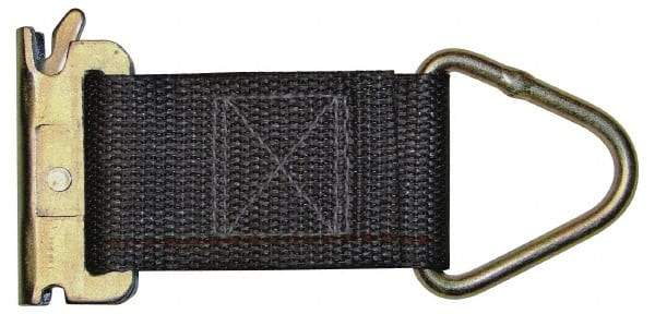 Kinedyne - 2" Wide, 1,000 Lb Basket Capacity, 1 Ply, Polyester Web Sling - Gray, with Rope Tie Off - Industrial Tool & Supply