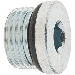 Parker - 3/4-16 Male Thread, Zinc Plated Steel Industrial Pipe Hex Socket Plug - Male Straight Thread O-Ring, 6,000 psi - Industrial Tool & Supply