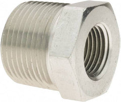 Parker - 1 Male Thread x 1/2 Female Thread, Zinc Plated Steel Industrial Pipe Hex Bushing - MNPTF x FNPTF, 4,500 psi - Industrial Tool & Supply