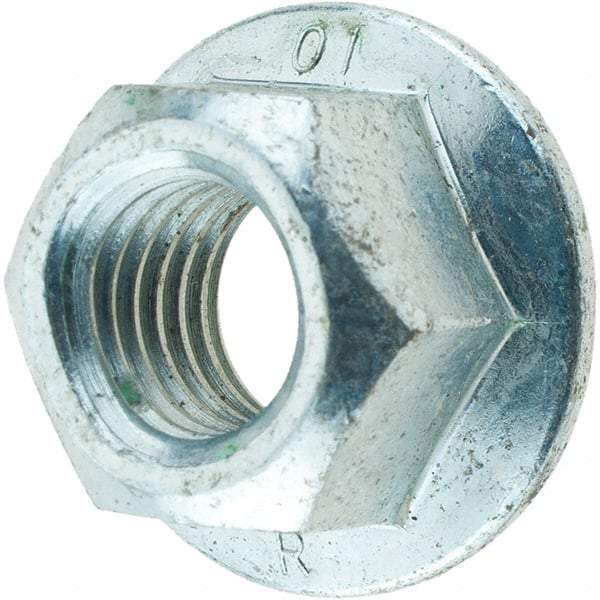 Value Collection - M10x1.50, 21mm Flange Diam, 11.5mm High, 15mm Across Flats, Flange Nut - Zinc Finish - Industrial Tool & Supply