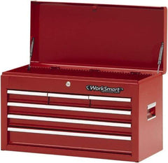 Value Collection - 6 Drawer Intermediate Tool Chest - 26" Wide x 12" Deep x 15-1/4" High, Steel, Red - Industrial Tool & Supply