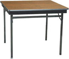 Barricks - 36" Long x 36" Wide x 30" High, Folding Table - Walnut & Black - Industrial Tool & Supply