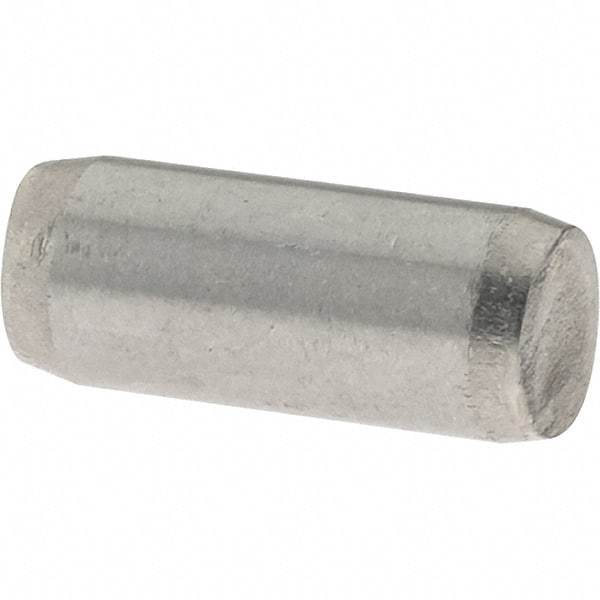 Value Collection - 5mm Diam x 12mm Pin Length 416 Stainless Steel Precision Dowel Pin - C 36-42 Hardness, 1 Beveled & 1 Rounded End - Industrial Tool & Supply