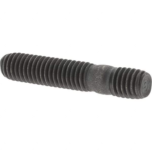 Value Collection - M6x1.0 31mm OAL Equal Double Threaded Stud - Carbon Steel, Uncoated, 14mm Equal Thread Length, Metric - Industrial Tool & Supply