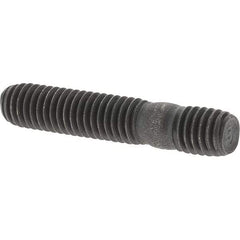 Value Collection - M6x1.0 31mm OAL Equal Double Threaded Stud - Carbon Steel, Uncoated, 14mm Equal Thread Length, Metric - Industrial Tool & Supply