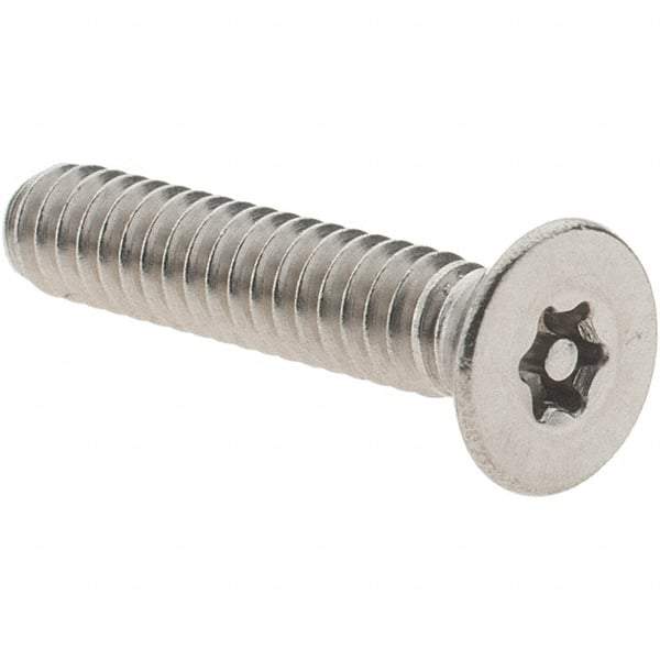 Value Collection - #10-24 UNC Pin In Torx Drive, Flat Screw - Grade 18-8 Stainless Steel, Uncoated, 1" OAL - Industrial Tool & Supply