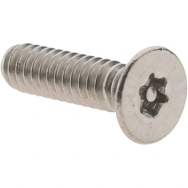 Value Collection - #10-24 UNC Pin In Torx Drive, Flat Screw - Grade 18-8 Stainless Steel, Uncoated, 3/4" OAL - Industrial Tool & Supply