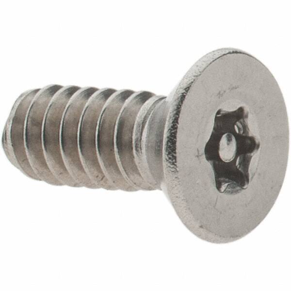 Value Collection - #10-24 UNC Pin In Torx Drive, Flat Screw - Grade 18-8 Stainless Steel, Uncoated, 1/2" OAL - Industrial Tool & Supply