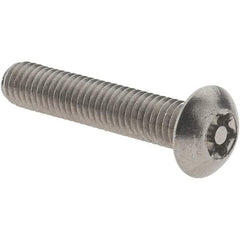 Value Collection - #10-32 UNF Pin In Torx Drive, Button Screw - Grade 18-8 Stainless Steel, Uncoated, 1" Length Under Head - Industrial Tool & Supply