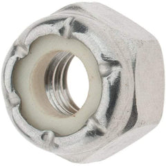 Value Collection - 1/4-20 UNC 18-8 Hex Lock Nut with Nylon Insert - 7/16" Width Across Flats, 19/64" High - Industrial Tool & Supply