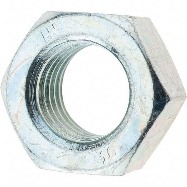 Value Collection - M16x2.00 Metric Coarse Steel Right Hand Hex Nut - 24mm Across Flats, 13mm High, Zinc-Plated Finish - Industrial Tool & Supply