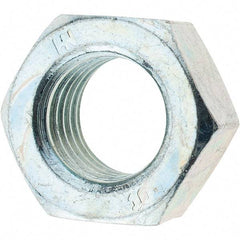 Value Collection - M16x2.00 Metric Coarse Steel Right Hand Hex Nut - 24mm Across Flats, 13mm High, Zinc-Plated Finish - Industrial Tool & Supply