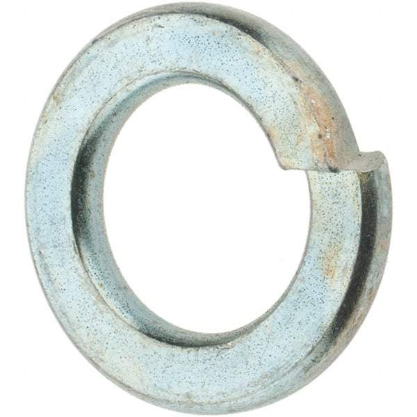 Value Collection - M10, 10.2mm ID, 18.1mm OD, 2.2mm Thick Split Lock Washer - Grade 8 Spring Steel, Zinc-Plated Finish, 10.2mm Min ID, 10.7mm Max ID, 18.1mm Max OD - Industrial Tool & Supply