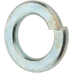 Value Collection - M10, 10.2mm ID, 18.1mm OD, 2.2mm Thick Split Lock Washer - Grade 8 Spring Steel, Zinc-Plated Finish, 10.2mm Min ID, 10.7mm Max ID, 18.1mm Max OD - Industrial Tool & Supply