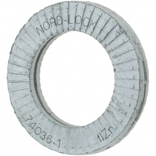 Value Collection - 7/16", 0.7283" OD, Zinc Flake, Wedge Lock Washer - Grade 2, 0.4409 to 0.4567" ID - Industrial Tool & Supply